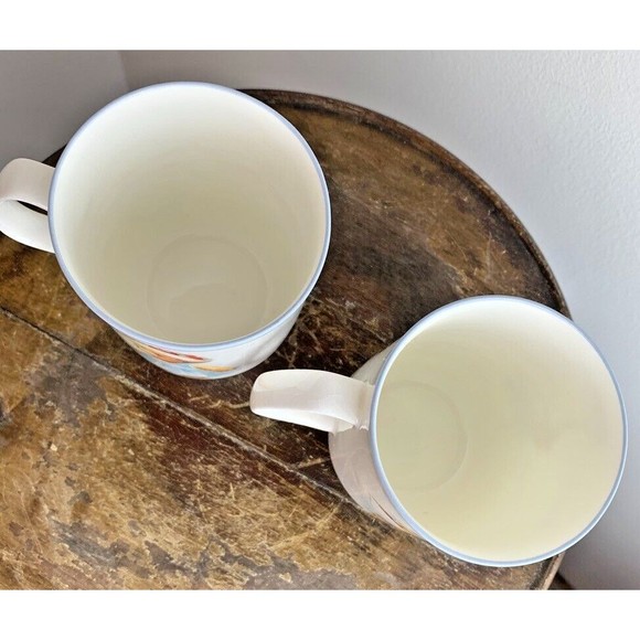 Set of 2 Vintage Rose Of England Off-White Bone China Coffee Tea Mugs Teddy Bear - Picture 3 of 6